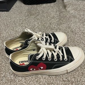 Comme De Garçons converse in black womens size 7